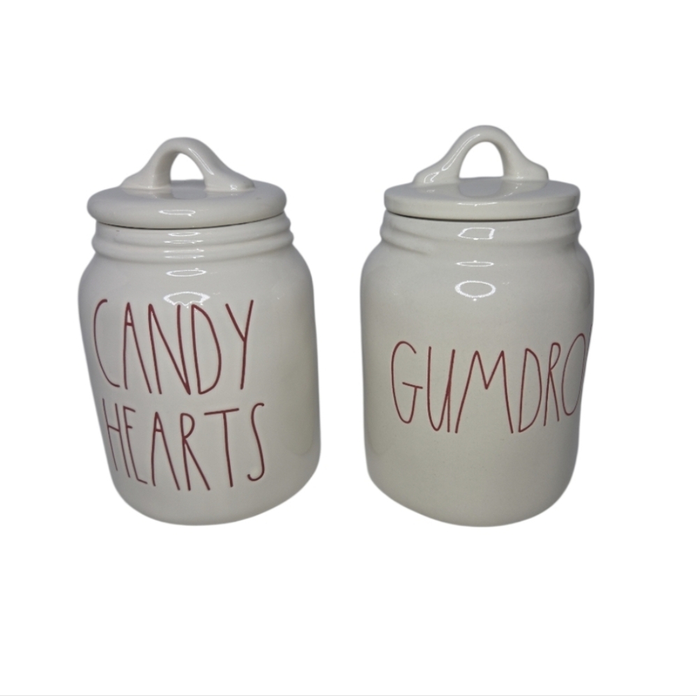 Rae Dunn Artisan Collection Gumdrops And Candy Hearts Cannister Set
